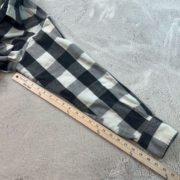 Vintage Wrangler Flannel Shirt Mens 17 / 35 Black White Pearl Snap X-Long West - Picture 9 of 11